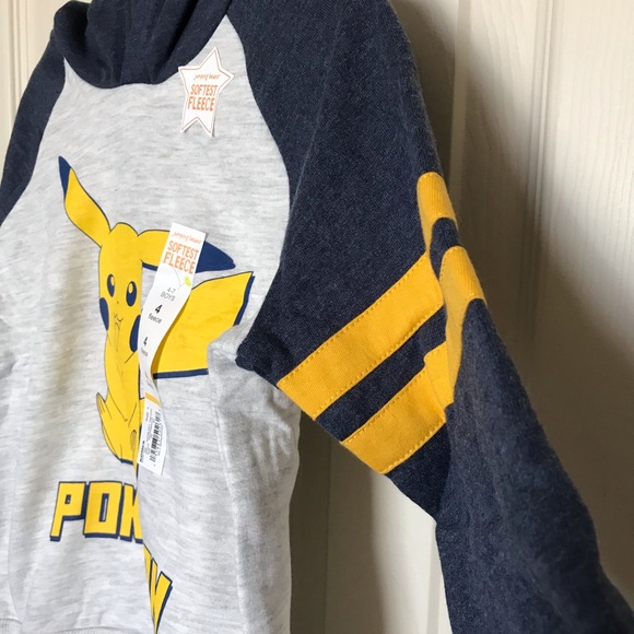 Pokemon Pikachu Hooded Raglan Sweatshirt Boys - Picture 4 of 5